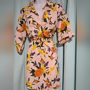 MPH Collection Floral Button-up Mini Dress